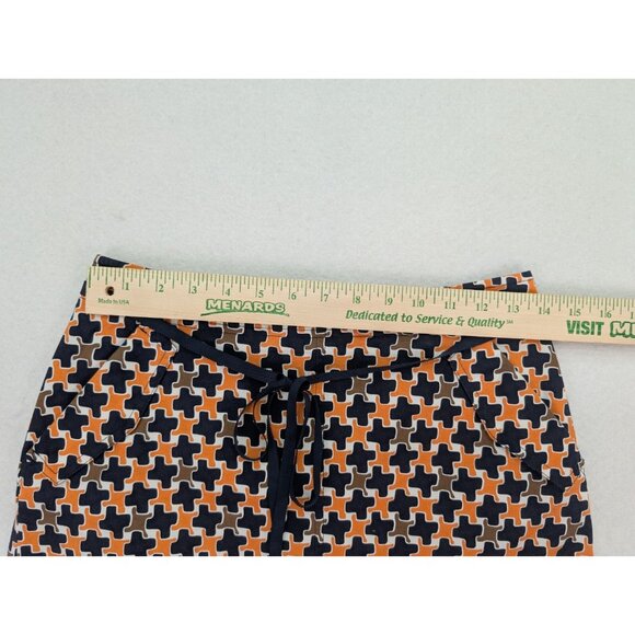 Talbots Women's A-Line Pencil Skirt Size 2 Orange Print Pockets - Picture 7 of 11